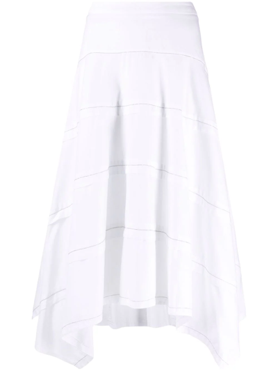 Peserico Asymmetric A-line Skirt In White