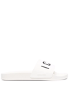 Dsquared2 Logo-print Open-toe Slides In White