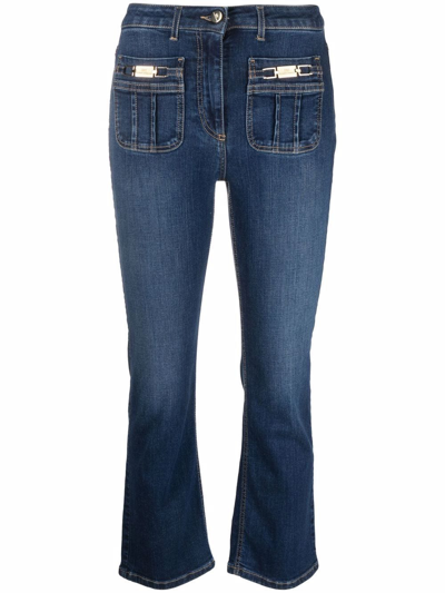 Elisabetta Franchi Gold Plates Denim Pant In Blue