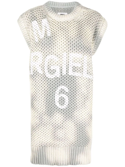 Mm6 Maison Margiela Tie-dye Knitted Dress In Neutrals