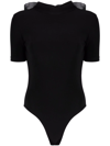ATU BODY COUTURE BOW-DETAIL MOCK NECK T-SHIRT