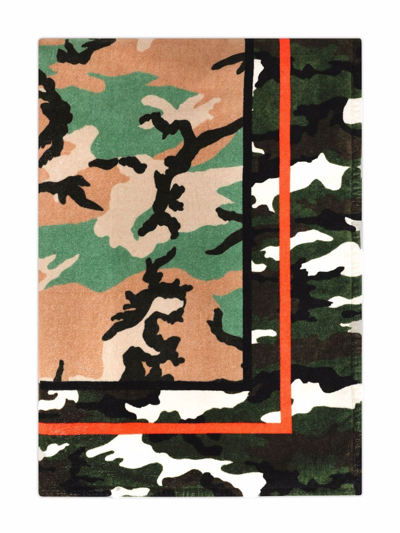 Dolce & Gabbana Camouflage Logo-print Towel In Brown