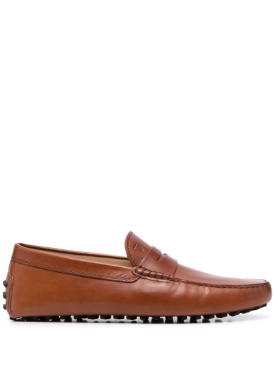 Tod's Nuovo Gommino Loafers In Brandy Scuro