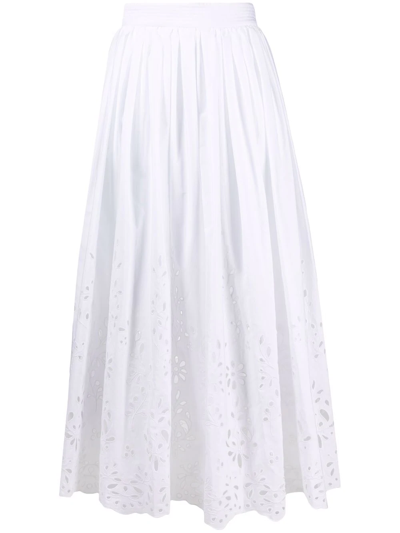 Chloé Broderie Anglaise Cotton-poplin Long Skirt - Atterley In White