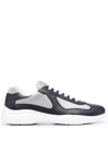 Prada Men Two-tone Leather And Tech Fabric Sneakers In Multi