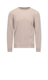 Brunello Cucinelli Crew Neck Cashmere-knit Sweater In Neutrals