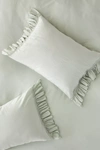 Anthropologie Set Of 2 Ruffled Organic Spa Sateen Pillowcases