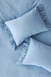 Anthropologie Set Of 2 Ruffled Organic Spa Sateen Pillowcases In Blue