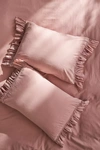 Anthropologie Set Of 2 Ruffled Organic Spa Sateen Pillowcases In Orange