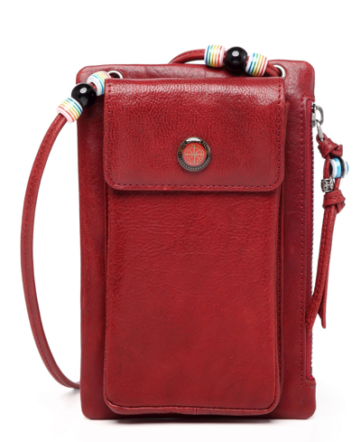 Old Trend Women's Genuine Leather Northwood Phone Carrier In Red