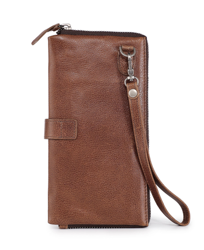 Old Trend Women's Genuine Leather Snapper Clutch In Tan