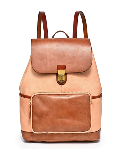 Old Trend Women's Genuine Leather Out West Backpack In Blush/brown