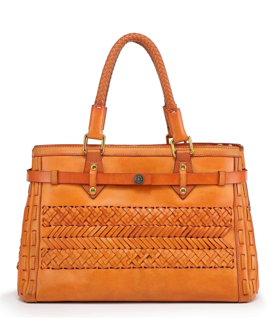 Old Trend Women's Genuine Leather Lantana Satchel Bag In Caramel