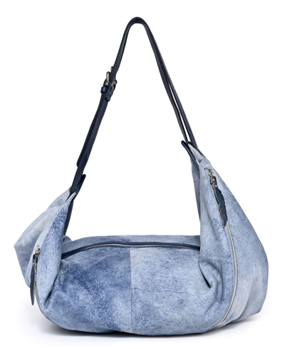 Old Trend Women's Genuine Leather Dorado Hobo Convertible Backpack In Blue