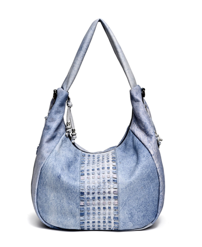 Old Trend Women's Genuine Leather Dorado Convertible Hobo Bag In Blue