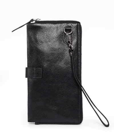 Old Trend Women's Genuine Leather Snapper Clutch In Black