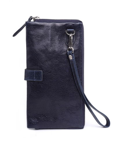 Old Trend Women's Genuine Leather Snapper Clutch In Navy