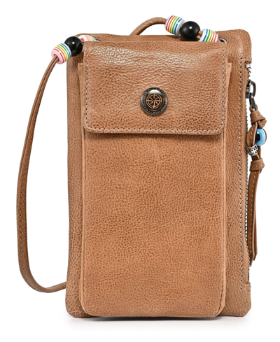 Old Trend Women's Genuine Leather Northwood Phone Carrier In Tan