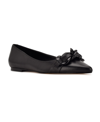 Nine West Women's Buyme Pointy Toe Flats Women's Shoes In Black Leather