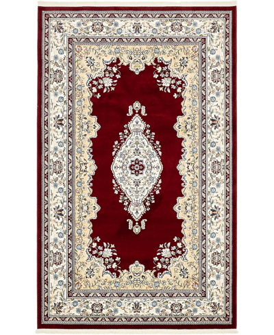 Bayshore Home Zara Zar1 5' X 8' Area Rug In Burgundy