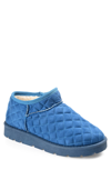 Journee Collection Tazara Quilted Faux Shearling Lined Slipper Boot In Blue