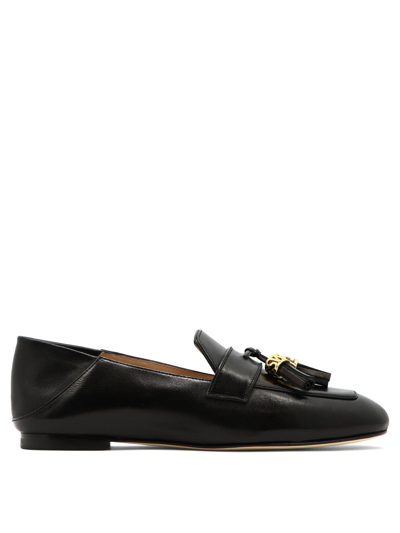 Stuart Weitzman Polished-finish Tassel-detail Loafers In Black