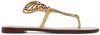 Sophia Webster Talulah Metallic Butterfly Cutout Flat Mule Sandals In Oro Metallici E Grigi