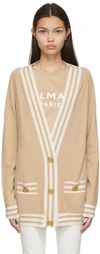 BALMAIN TAN KNIT CARDIGAN