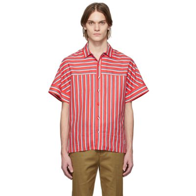 Erdem Philip Striped Linen And Cotton-blend Shirt In Red