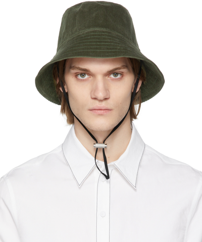 ERDEM GREEN CORDUROY BUCKET HAT