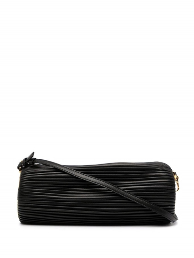 Loewe Pleated Bracelet Pouch Shoulder Bag In Black