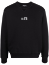 Dsquared2 Black Logo Crew-neck Sweatshirt In Black