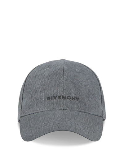 Givenchy Woven Logo Embroidered Baseball Cap In Grey