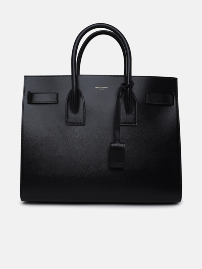 Saint Laurent Black Leather Sac De Jour Bag