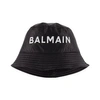 BALMAIN BALMAIN BLACK LOGO BUCKET HAT,6Q0567N0082