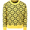 Off-white Yellow Sweat For Boy With Black Logo In Yellow