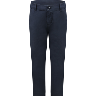 Dondup Kids' Blue Trousers For Boy With Patch Logo