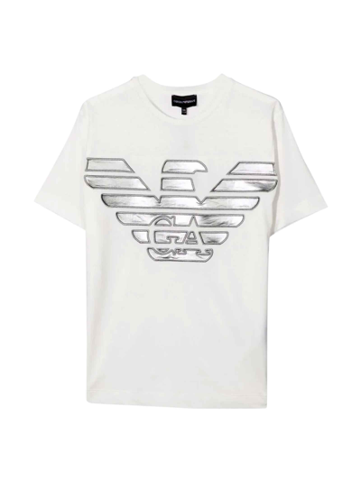 Emporio Armani White Teen T-shirt In Bianco