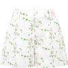 PHILOSOPHY DI LORENZO SERAFINI WHITE SHORT FOR GIRL WITH FLOWERS