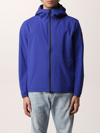Woolrich Sleeve-logo Hooded Jacket In Sapphire