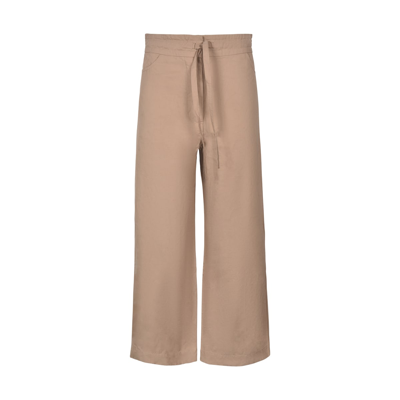 Casey Casey Wide Leg Tie-waist Trousers In Beige