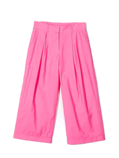 Emilio Pucci Kids' Bubblegum Pink Cotton-blend Trousers In Fuchsia
