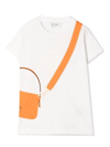 Fendi Kids' Trompe L'oeil Bag Graphic Tee In Bicolore