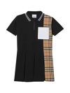 BURBERRY BLACK CHEMISIER DRESS WITH CHECK INSERTS