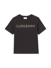 Burberry Baby Black Vintage Check Logo T-shirt In Nero