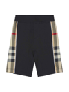 BURBERRY BLACK BERMUDA SHORTS WITH CHECK INSERT