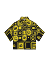 Dolce & Gabbana All-over Silk Logo Shirt In Giallo