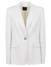 Pinko Single-breasted One Button Jacket With Lapel Collar In White