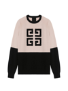 GIVENCHY BICOLOR CREWNECK SWEATER W/ FRONT 4G