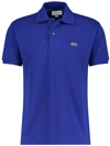 Lacoste Polo In Petit Pique Blu 1212bdm In Nocolor